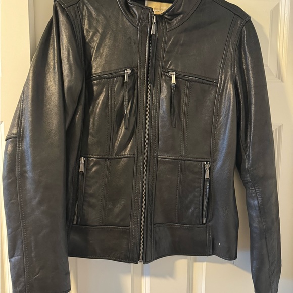 Michael Kors Moto leather jacket. - Picture 1 of 2